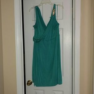 JLo teal sparkling dress