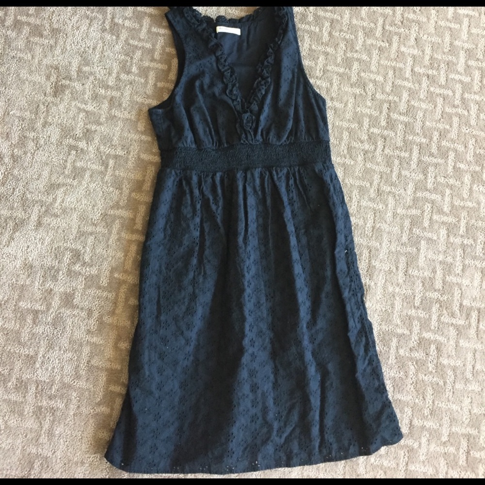 Eyelet lace black dress