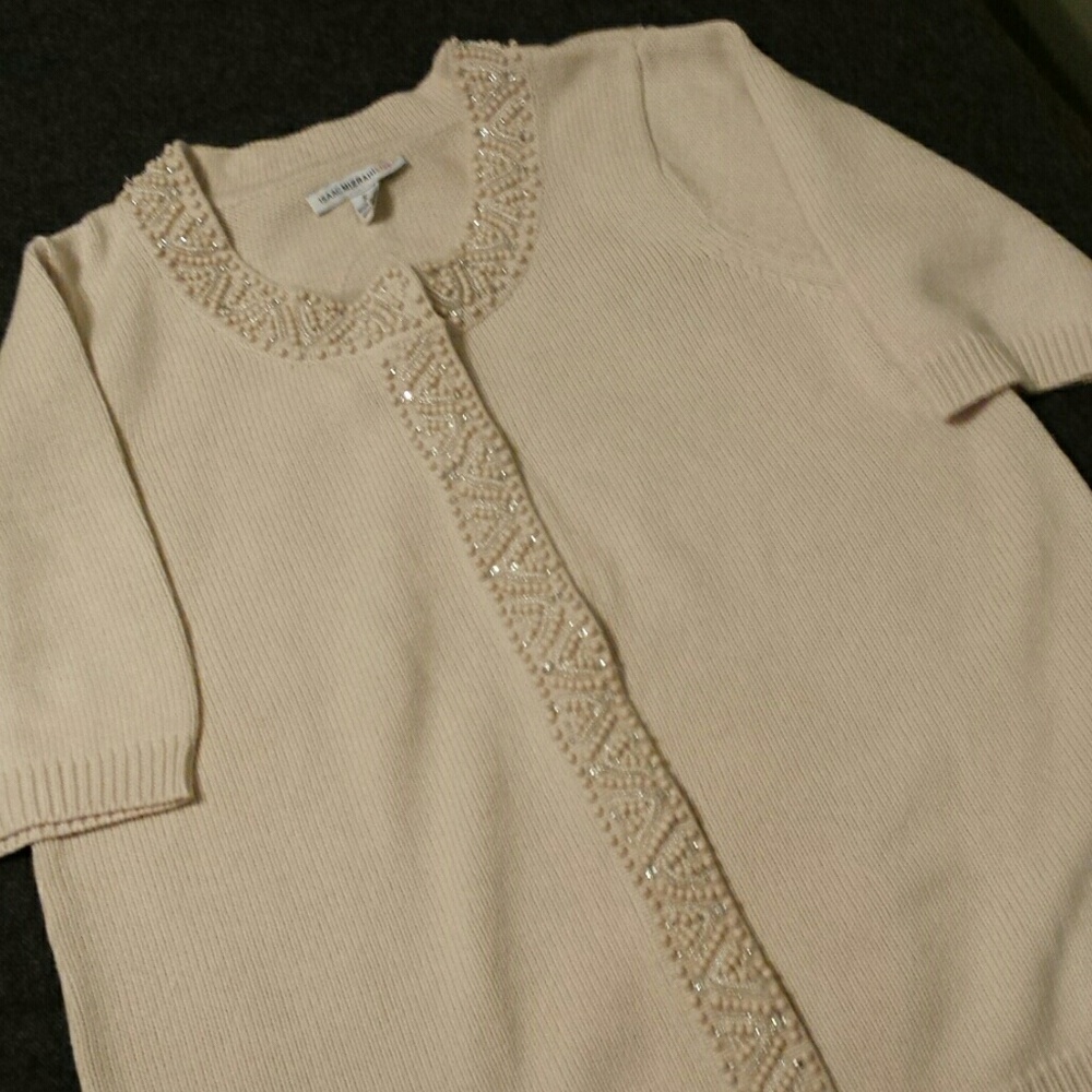 Isaac Mizrahi Beaded Embellished Sweater