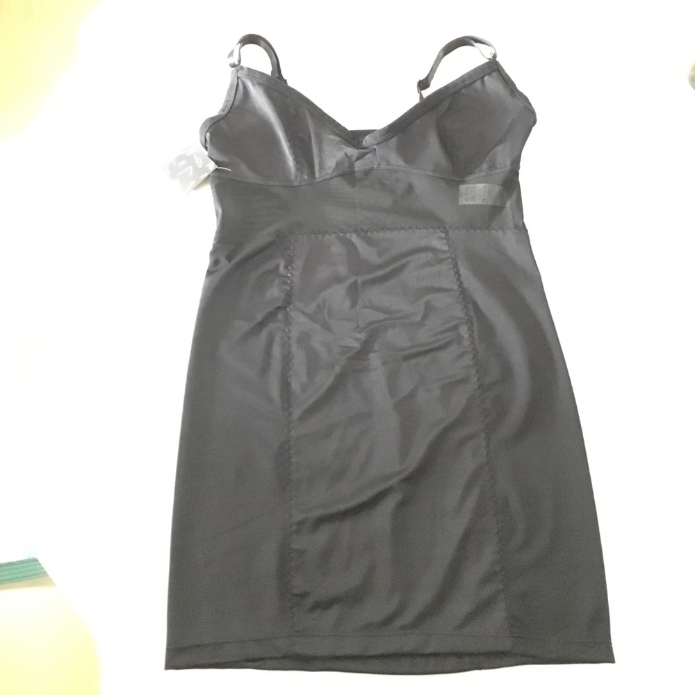 BNWT Vampy Black Partially Sheer Shaper Slip Dress