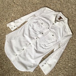 White pearl snap shirt