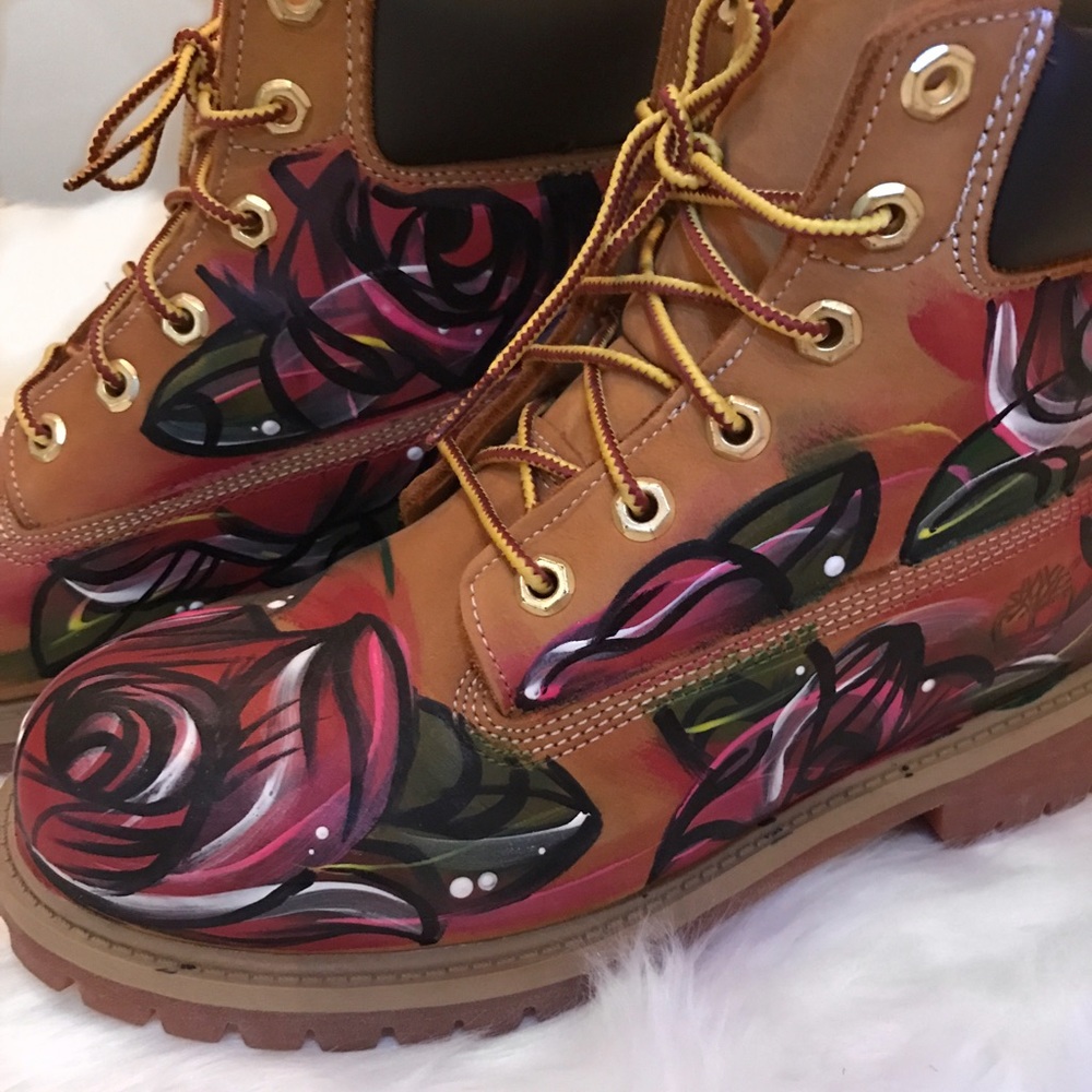 Delano Brown Hand Painted Timberlands