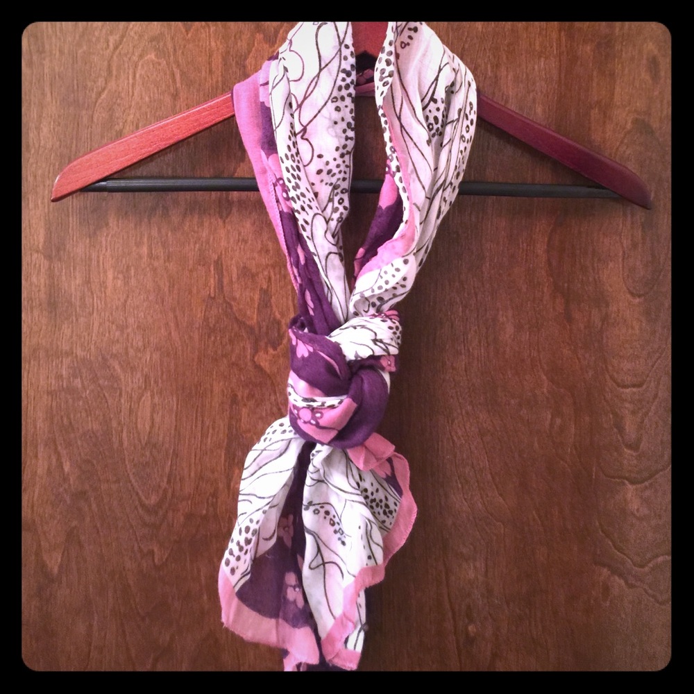 Flower adorned scarf
