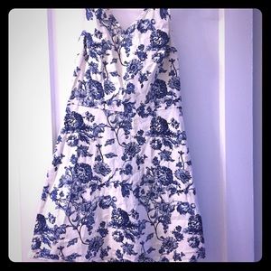 Blue and white floral dress