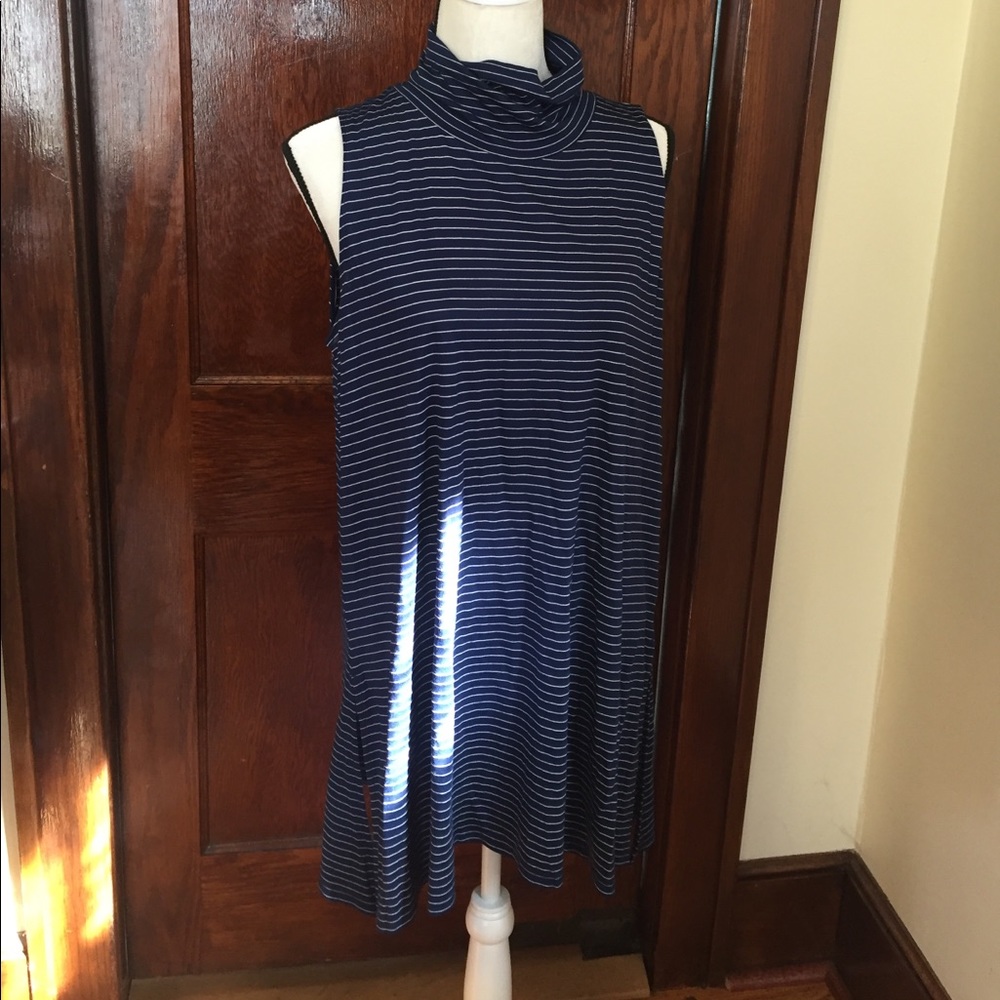 Stylus XL navy blue & ivory stripe tunic
