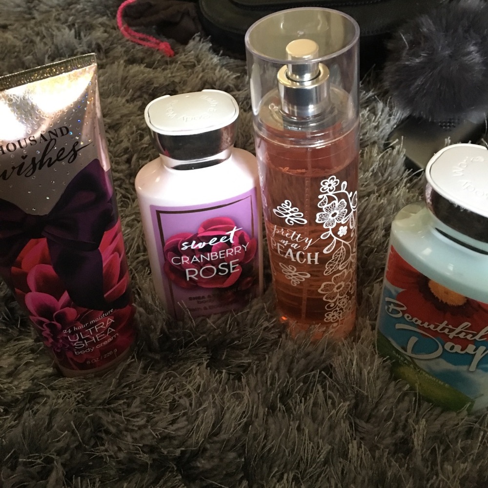 Bed and bath body lotion and body spray.