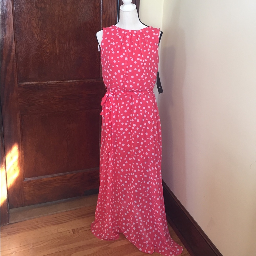 Size 16 coral polka dot maxi