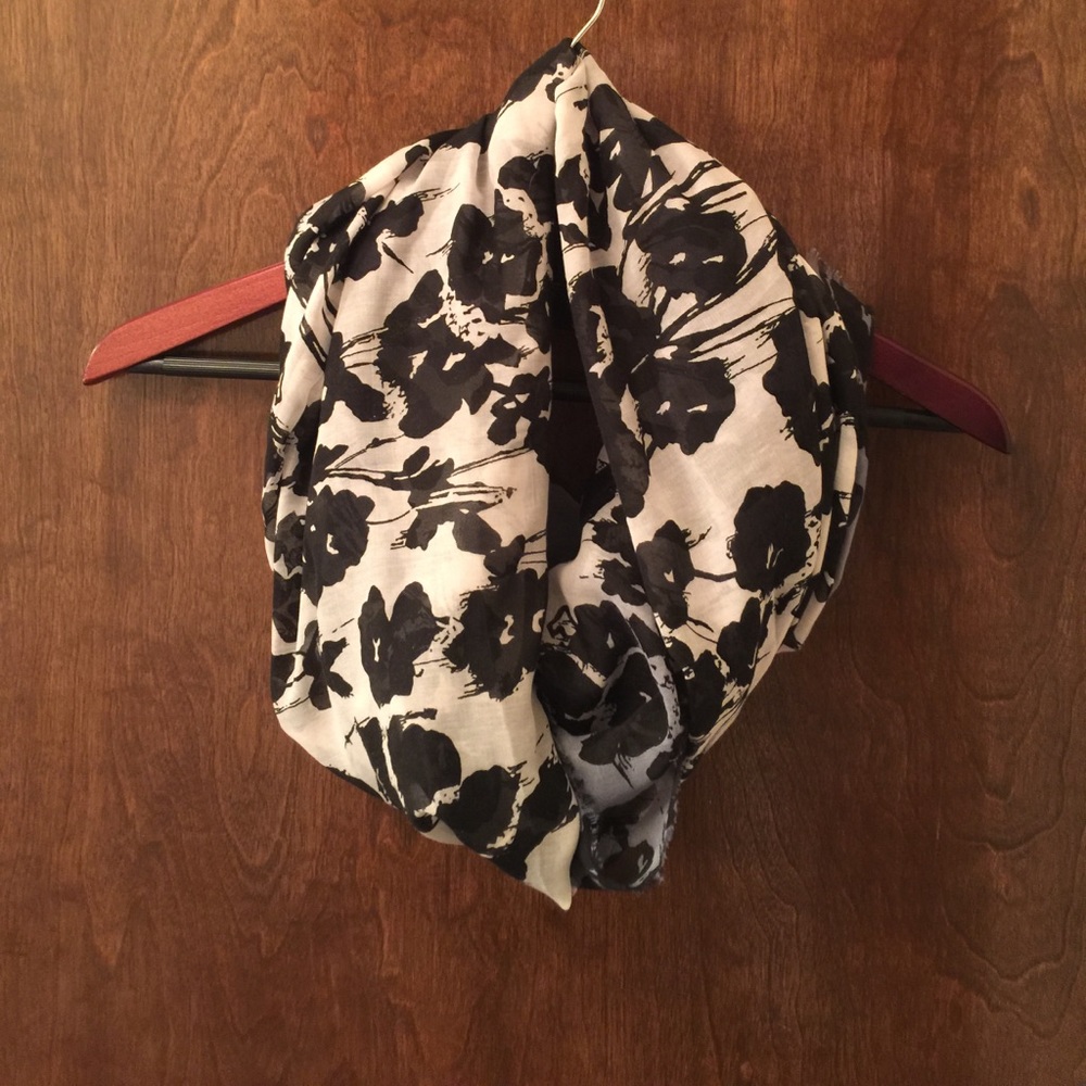 Dark floral infinity scarf
