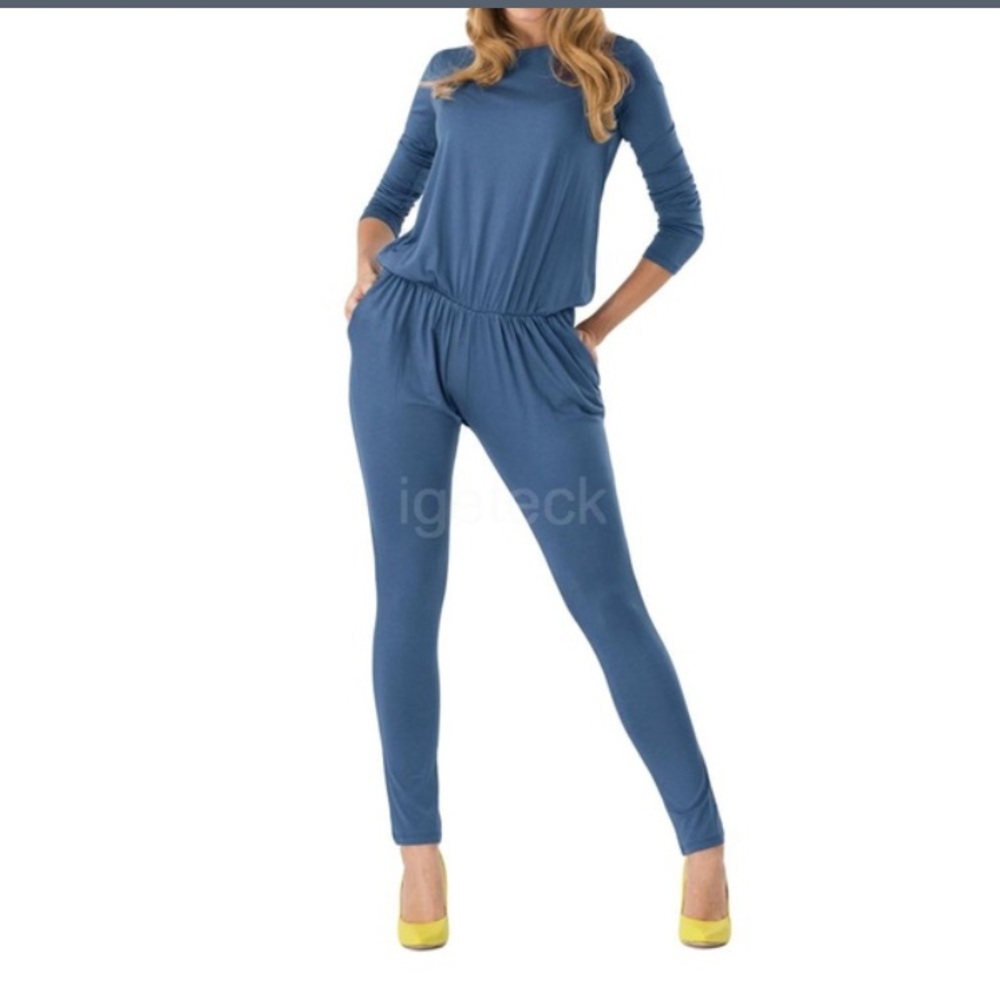 NWOT Blue one piece jumpsuit (lowest)