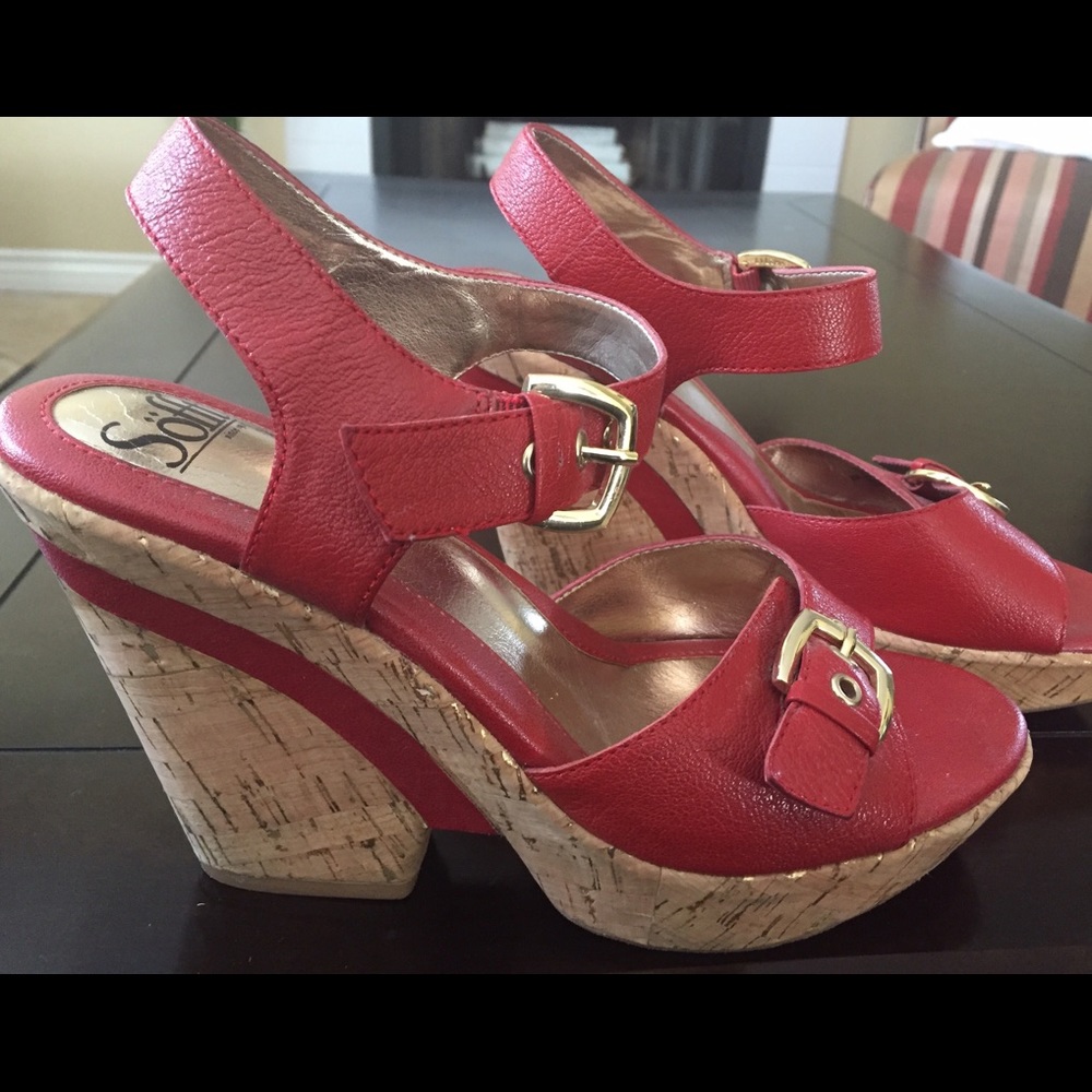 Comfy Red Wedges