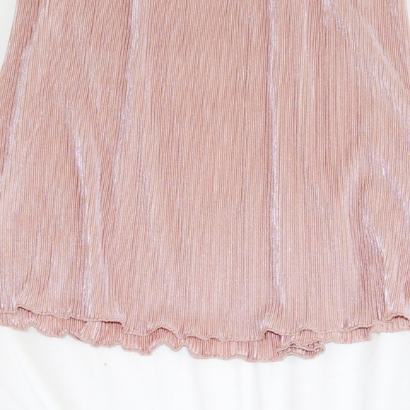 Blush Plisse Crinkle Shimmer Dress Two Layers - Picture 4 of 4