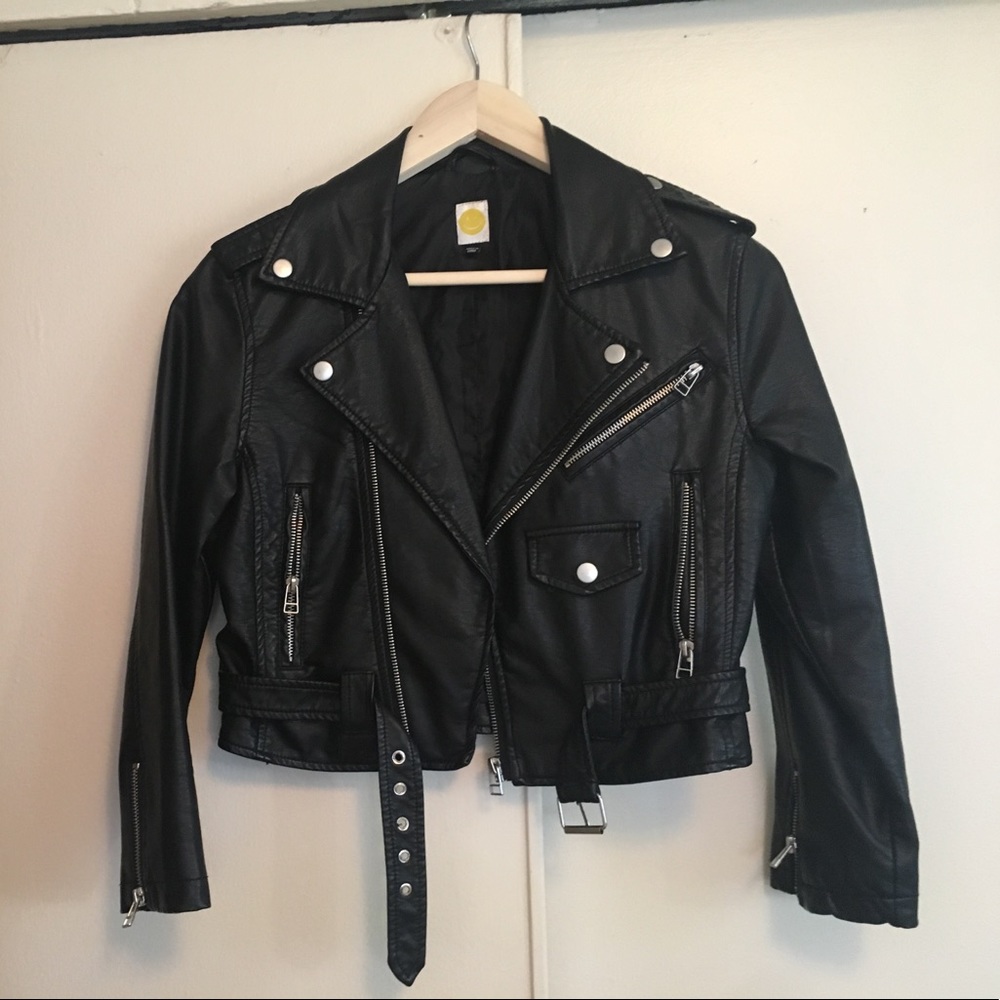 Nasty Gal Cropped Motorcycle Jacket