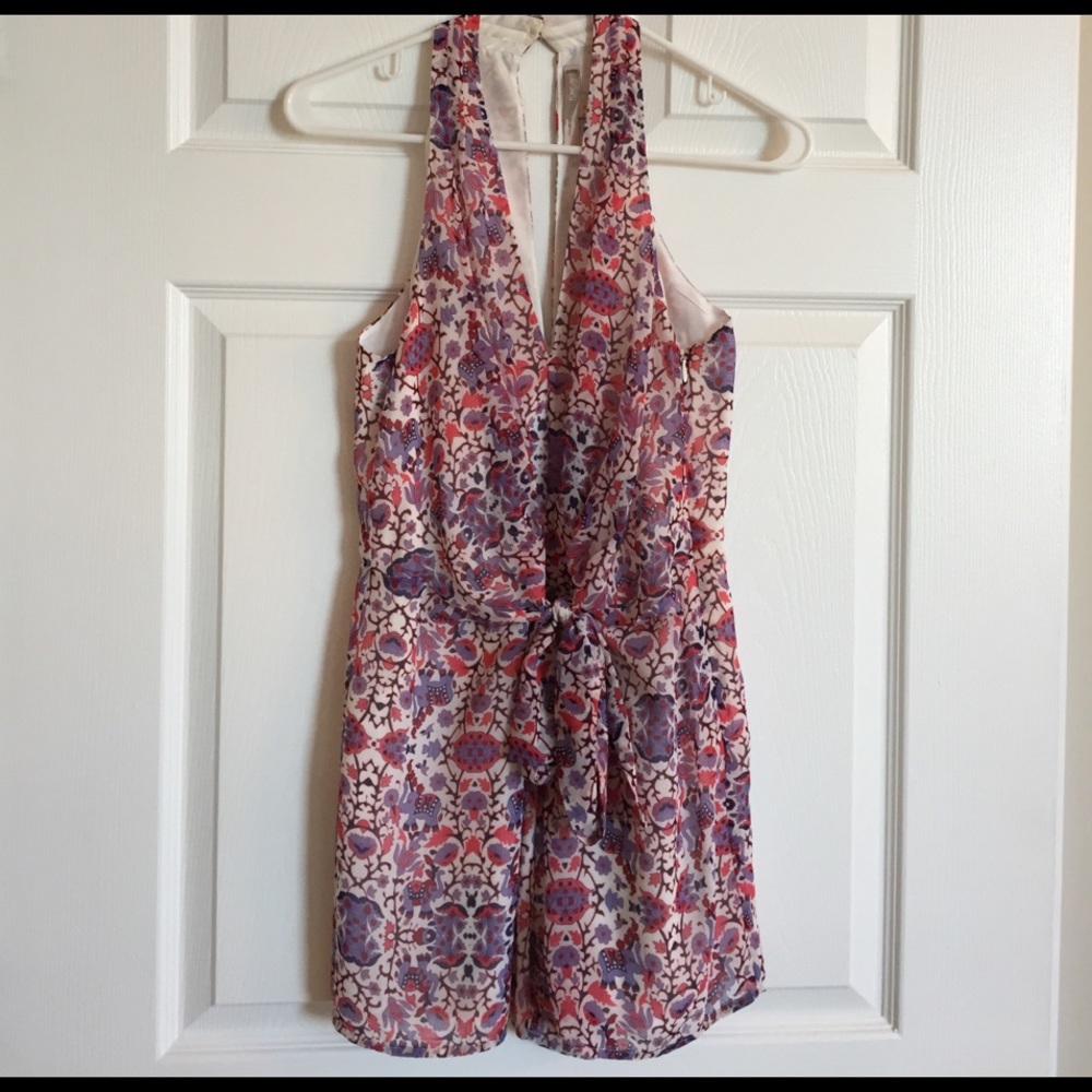 Pink, purple, and white romper