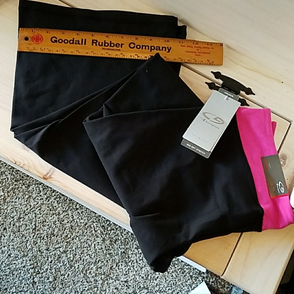 Black and pink Champion Yoga Pants