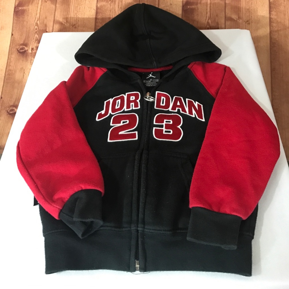 Jordan 23 Hoodie 1-2 years 2T fresh Zip black red