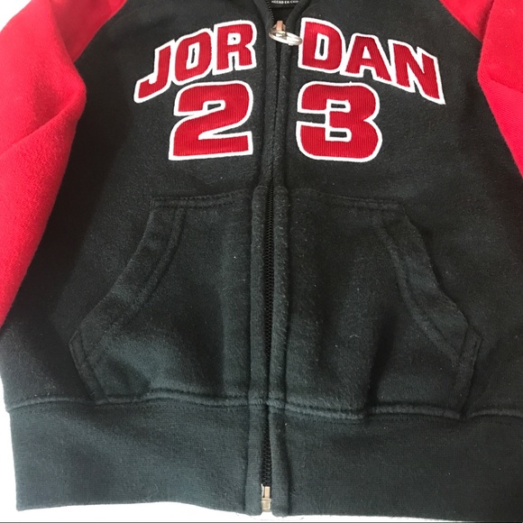 Jordan 23 Hoodie 1-2 years 2T fresh Zip black red - Picture 3 of 8
