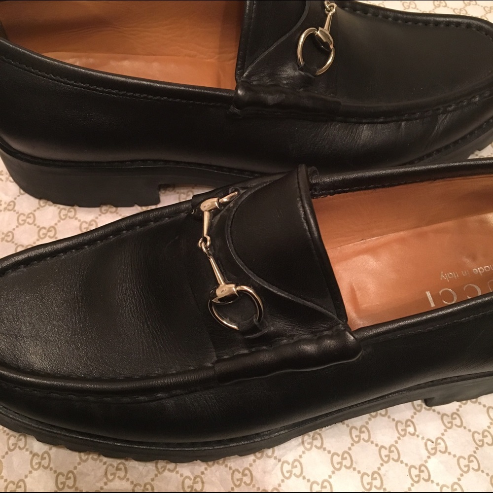 *SOLD* Gucci Silver Horsebit Lug Sole Loafer