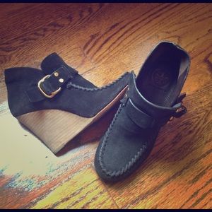 Tory Burch brown suede booties