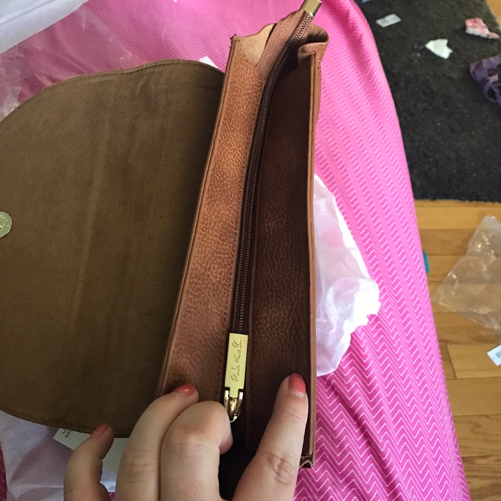 LAST ONE Amina Top Handle Brown Cross Body Bag - Picture 3 of 3