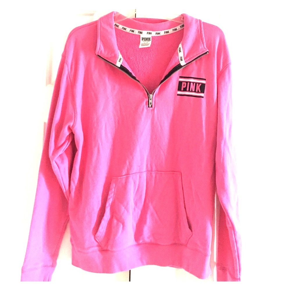 PINK quarter zip collared pullover