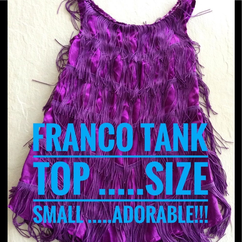 Franco Tank Top!!! Purple W/Fringe & sequins.Cute!