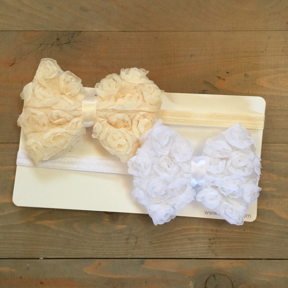 Baby/Toddler Bow Headbands White Cream