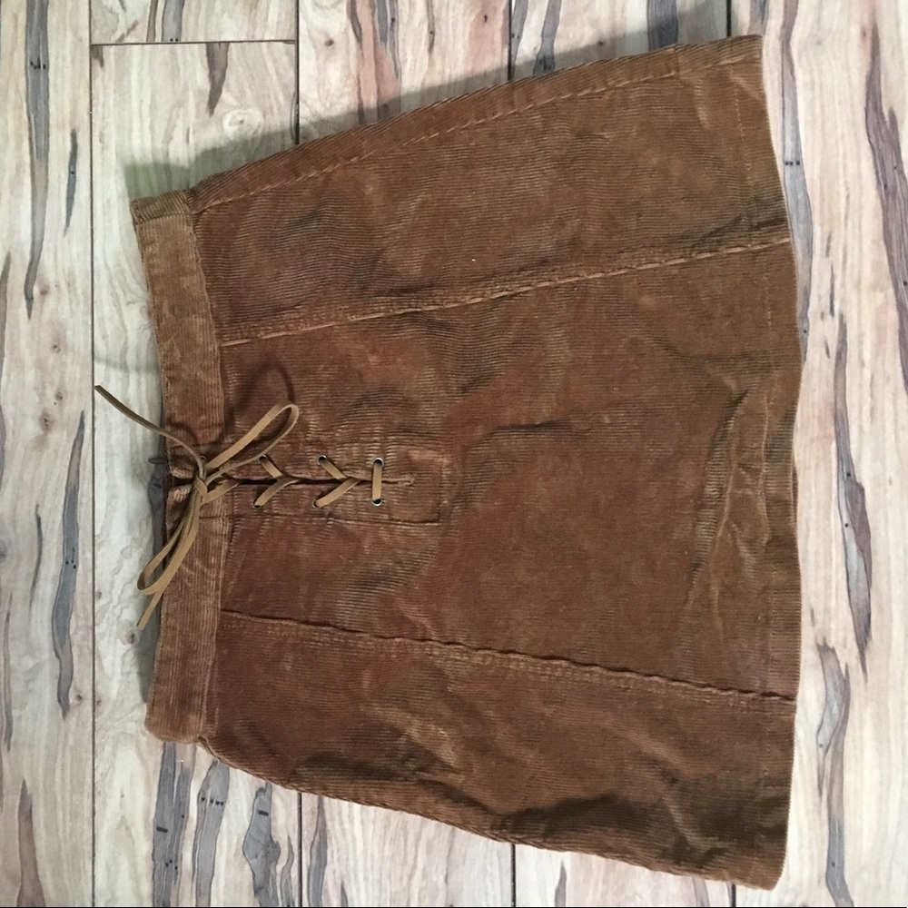 Brown, Lace up skirt, Forever 21! NEVER WORN!