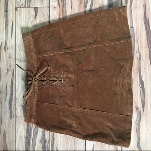 Brown, Lace up skirt, Forever 21! NEVER WORN!