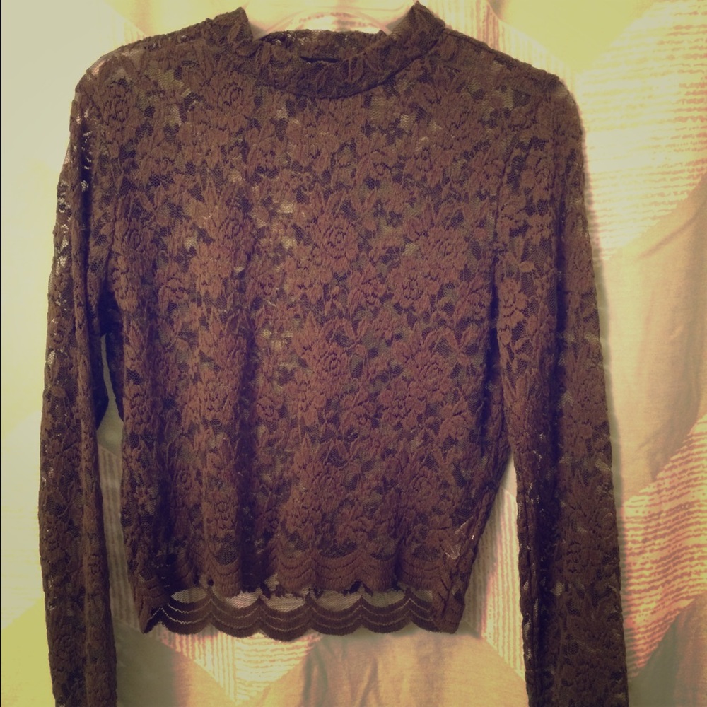 Cute see through lace top!