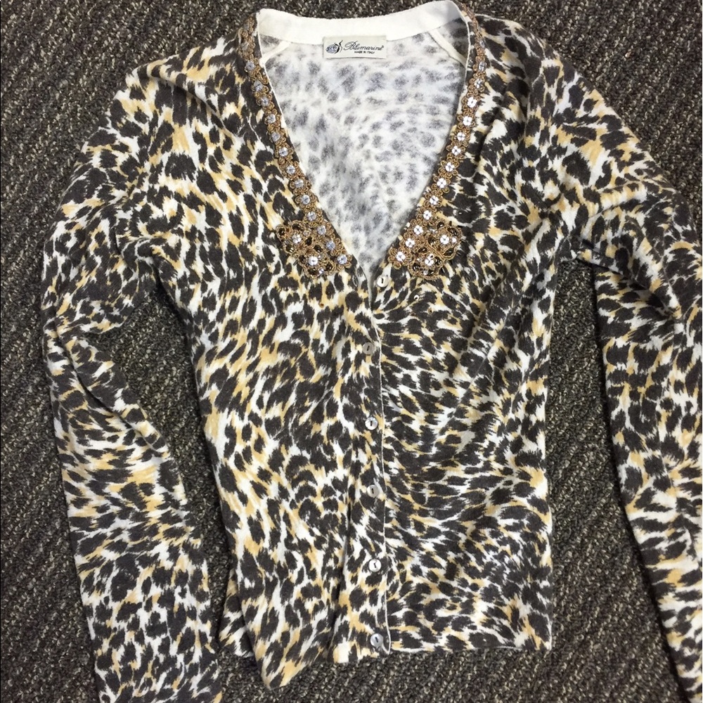 Bluemarine Cheetah Long Sleeve Sweater