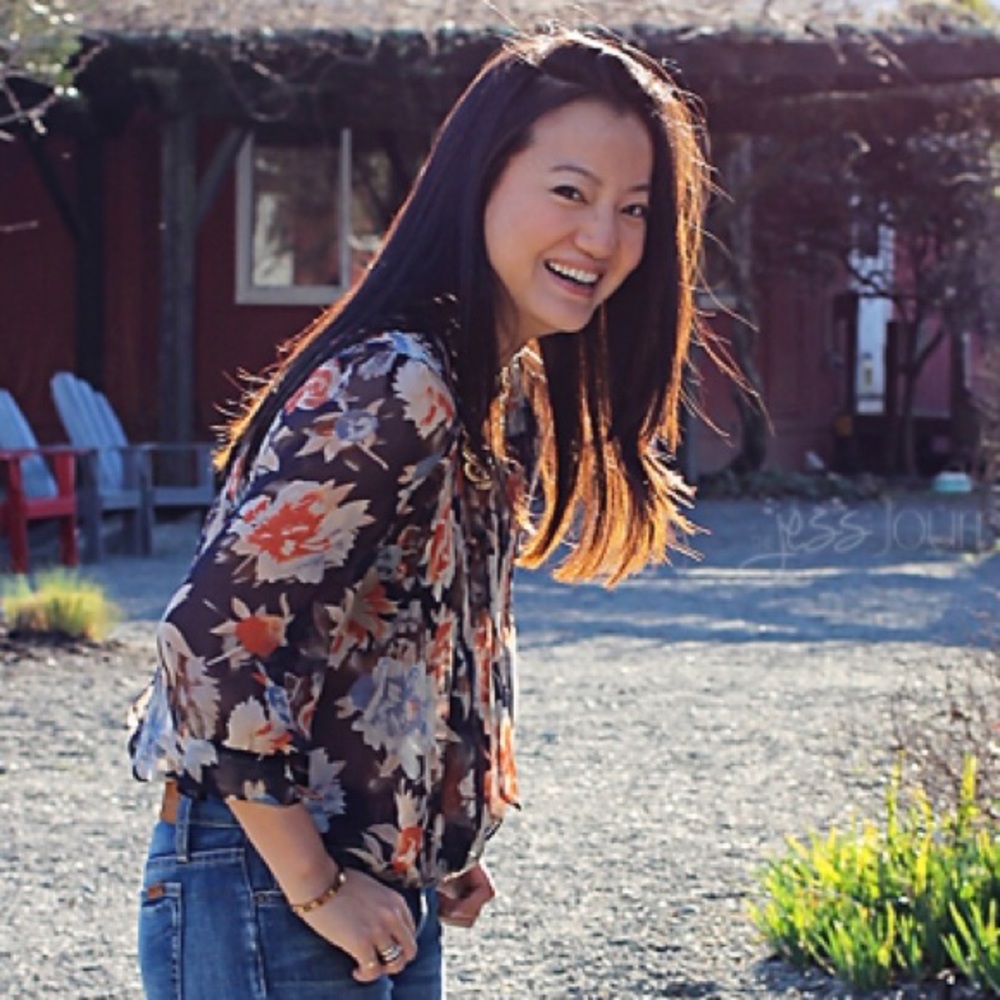Printed Joie silk top