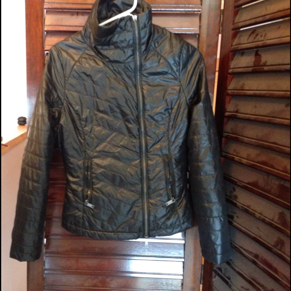 Zella moto inspired insulated poofy jacket