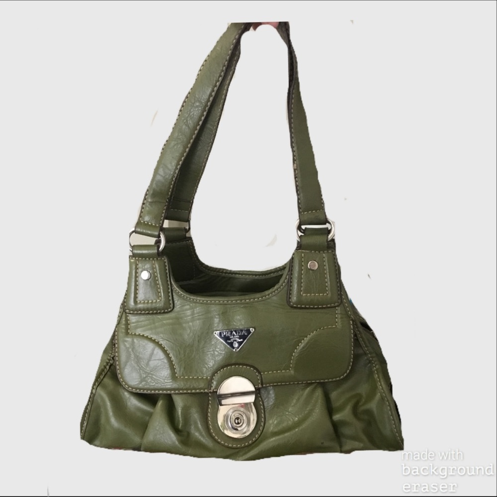 Dark green authentic Prada bag