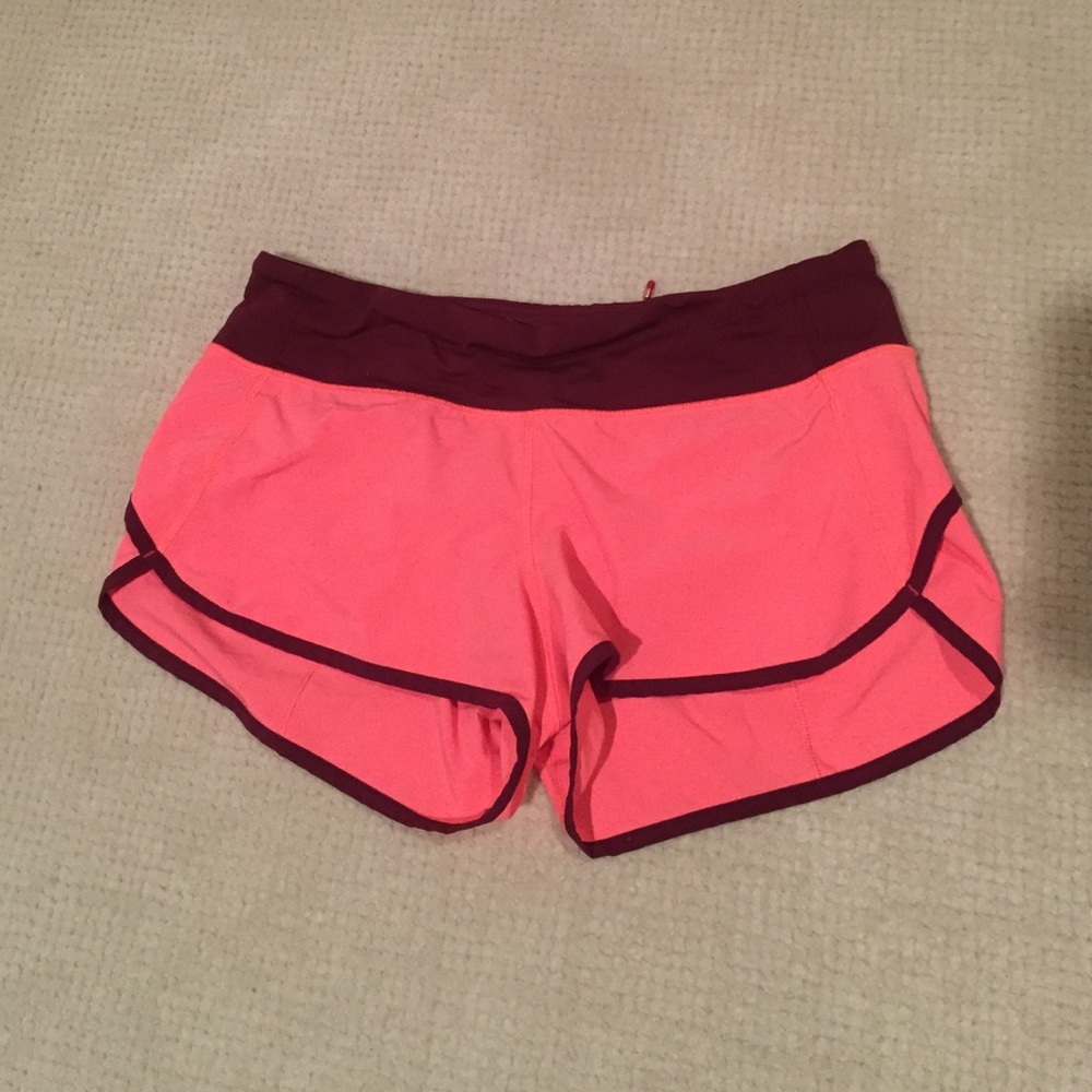 lululemon run speed pink shorts