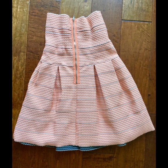 Coral Rubber Strapless Dress - Picture 3 of 6