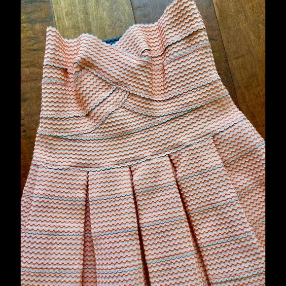 Coral Rubber Strapless Dress - Picture 4 of 6