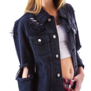 🤑SOLD 🤑UNIF Outsider Destroyed Denim Jacket