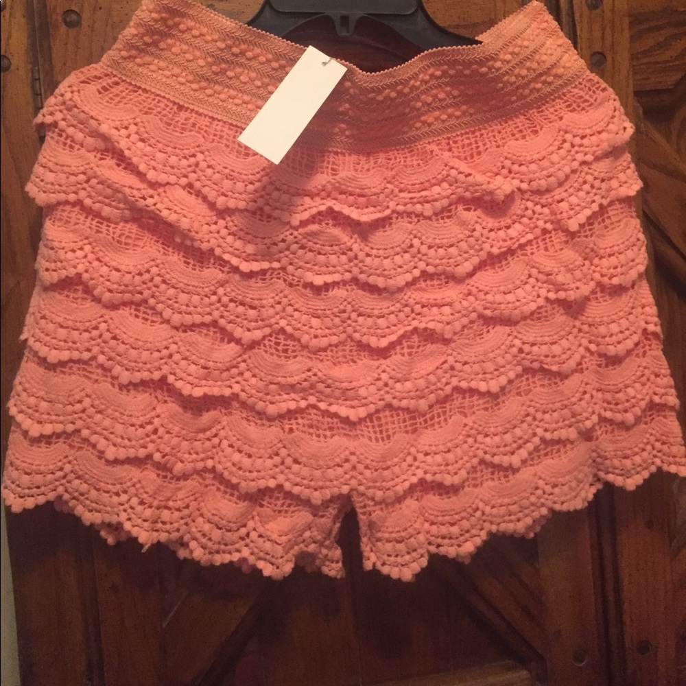 Coral lace shorts - NWT -  MAKE ME AN OFFER!!