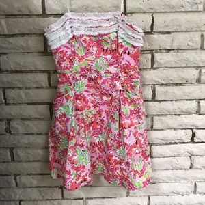 Lilly Pulitzer - Pink Strapless Dress with Ruffle