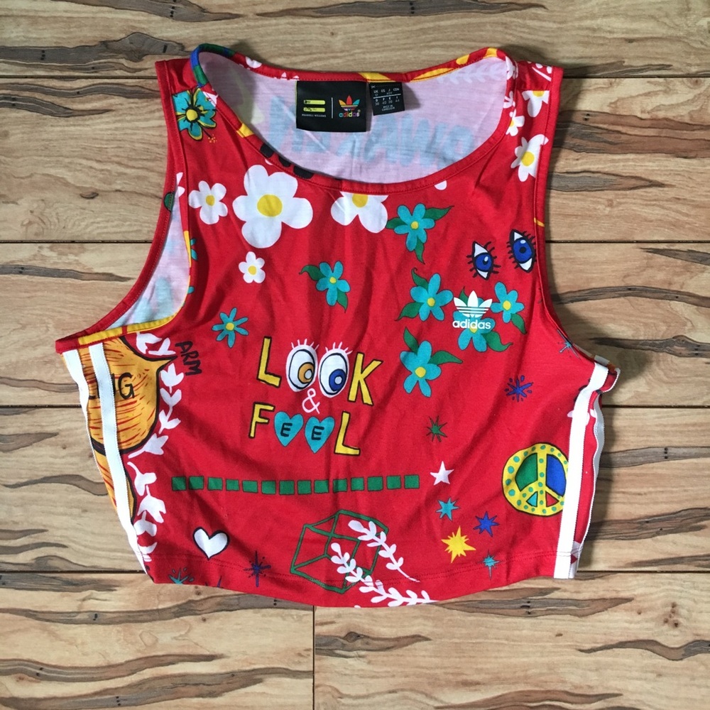 ASOS Red Graphic Tank top/Crop Top! NEVER WORN!