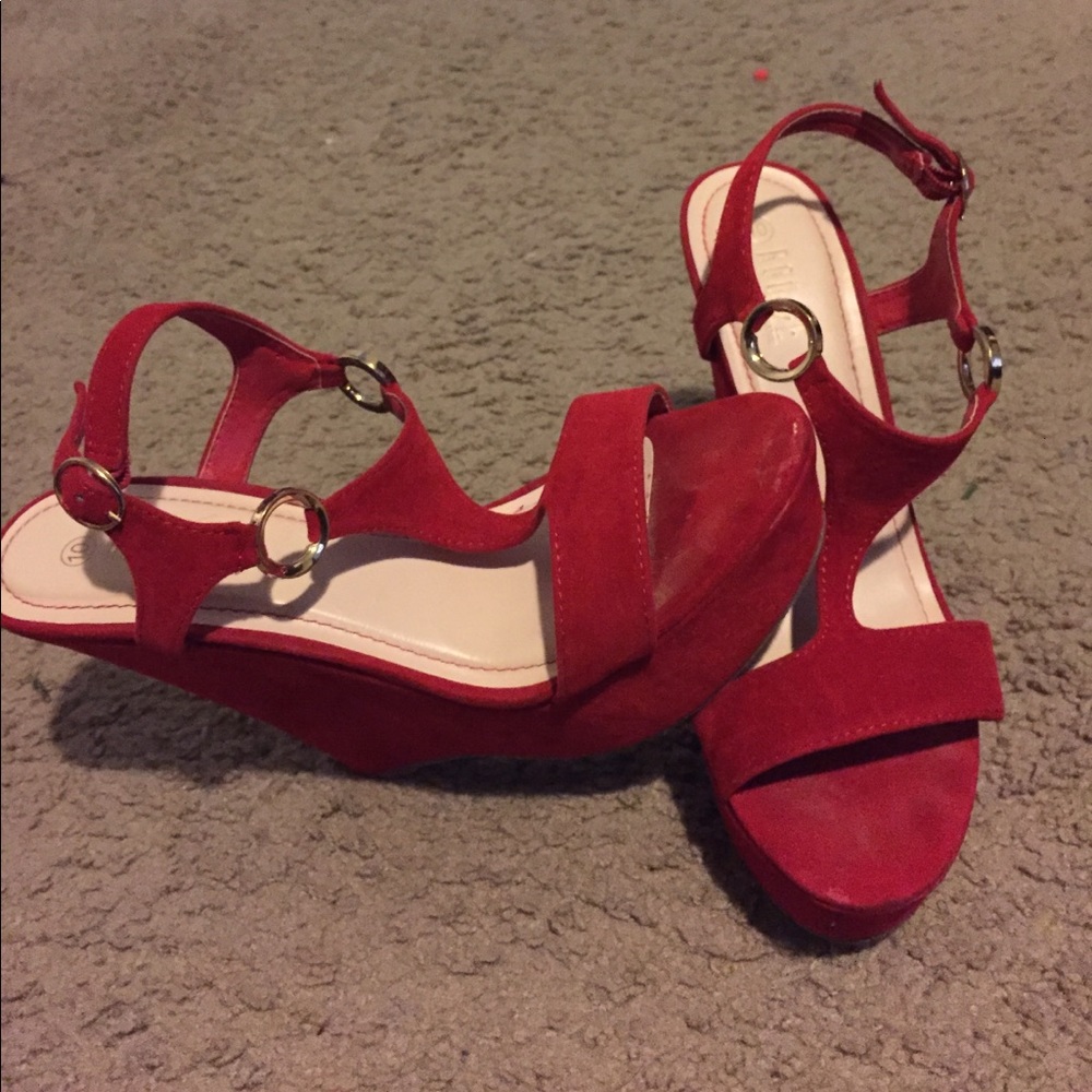 Red sandal heels