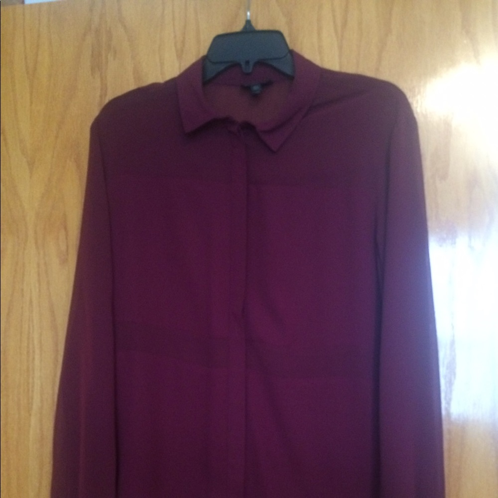 Topshop sheer paneled silk blouse