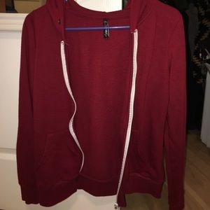 Red zip-up hoodie