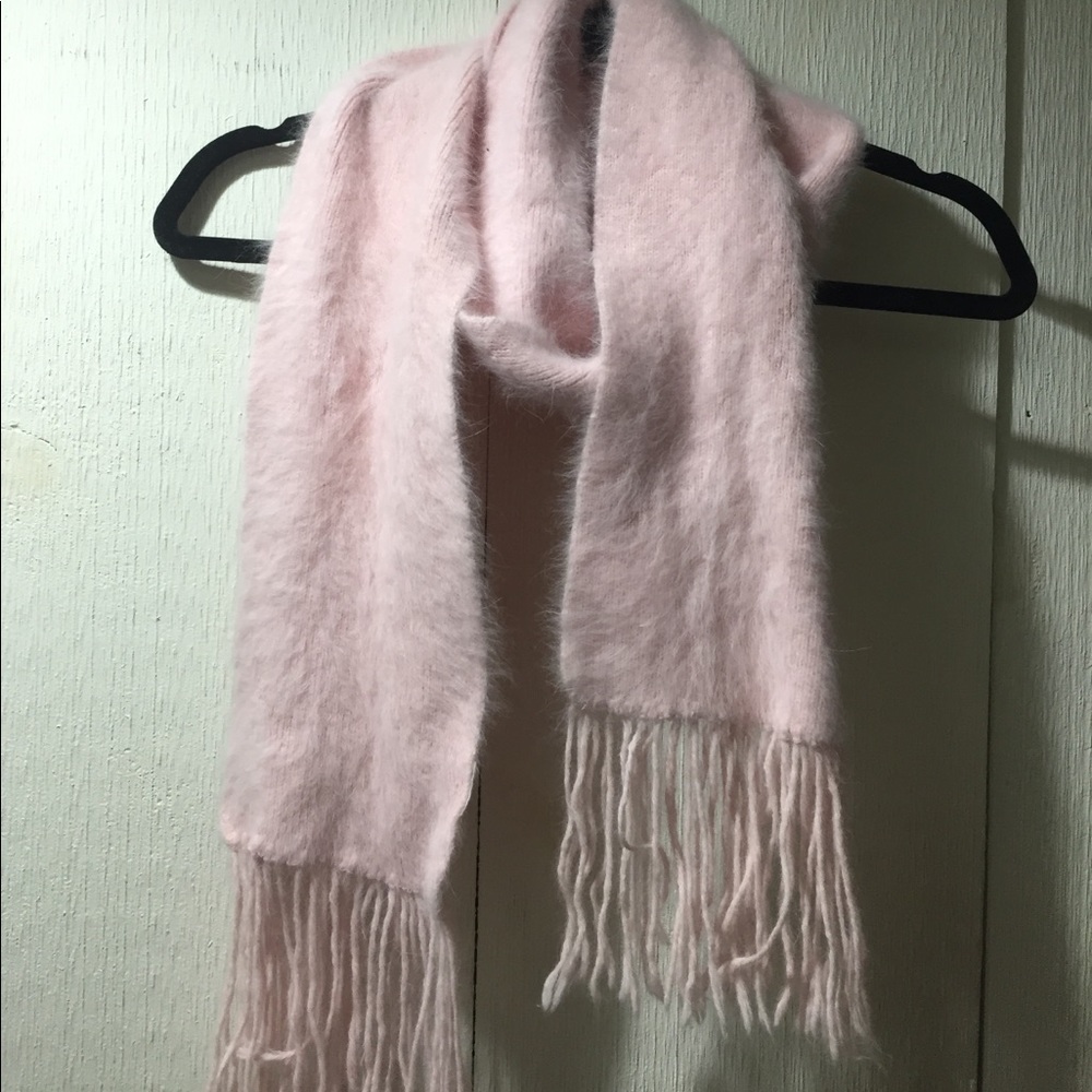 Pink fuzzy scarf