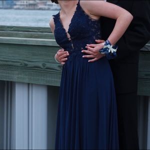 navy blue prom dress