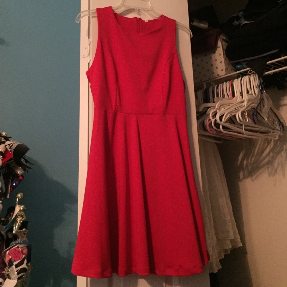 Red A line dress
