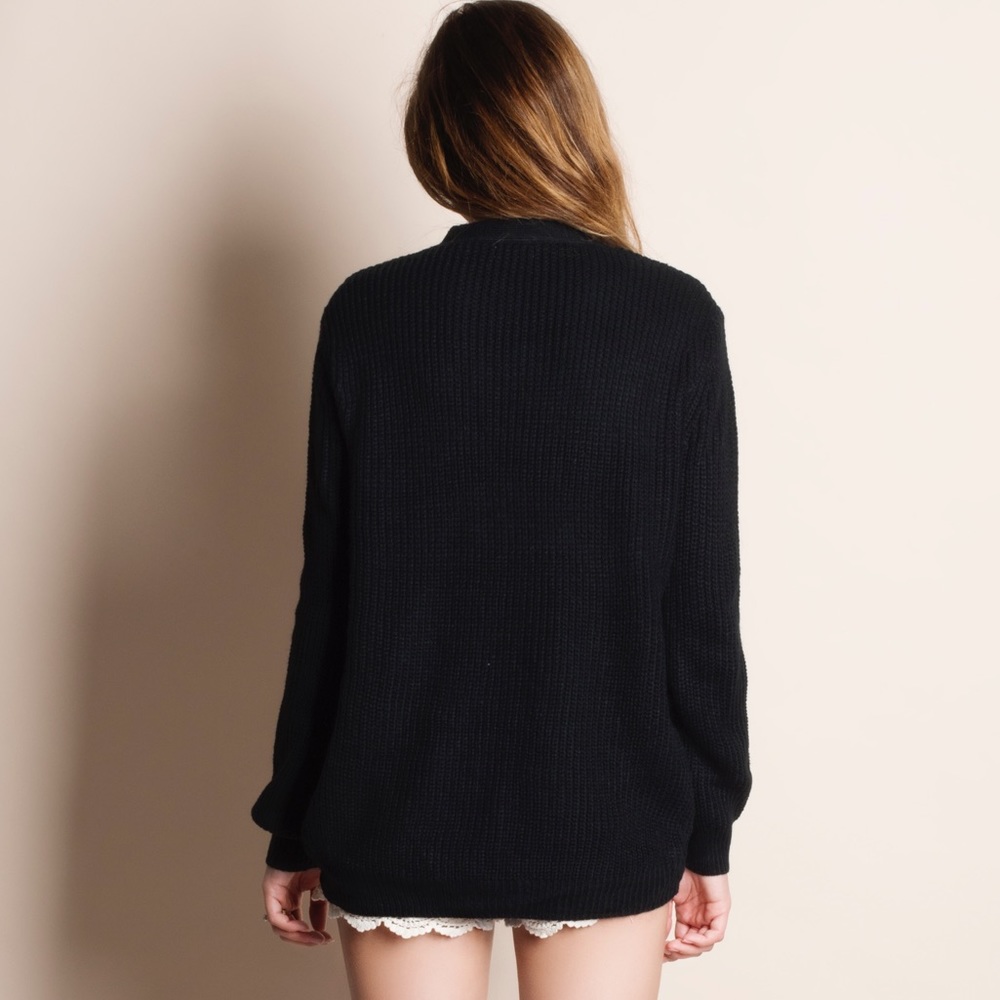 Lace Up Sweater Top - Picture 4 of 4