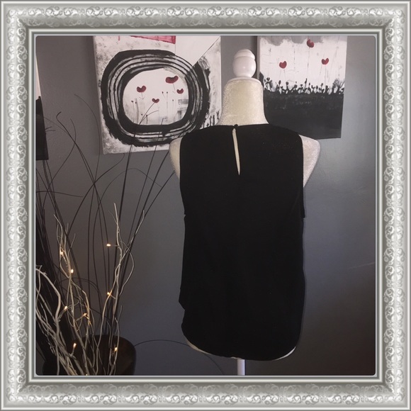 Black Sleeveless Chiffon Top - Picture 3 of 5