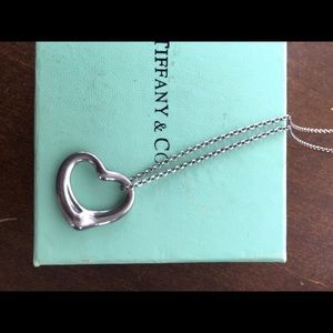 Authentic Tiffany & Co. silver open heart medium