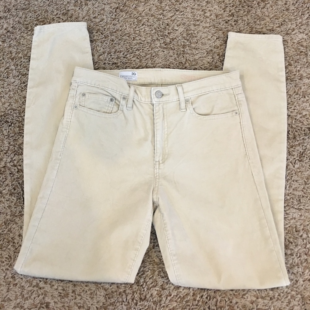 Cream corduroy skinny jeans